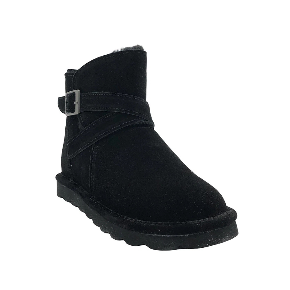 BEARPAW Emersyn Suede Boot with NeverWet Black - Wide - Picture 2 of 5